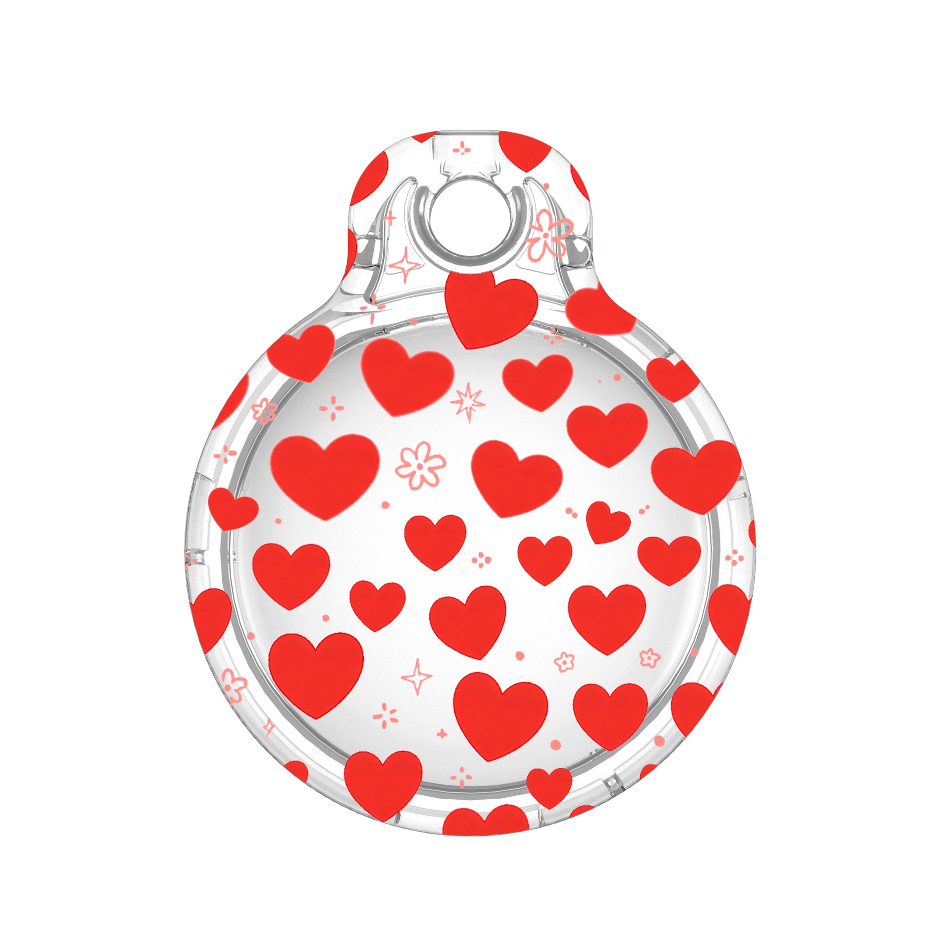 Case for Apple AirTag (2nd Generation) / AirTag IMD Pattern PC Full Coverage Waterproof Protective Cover with Buckle - Heart
