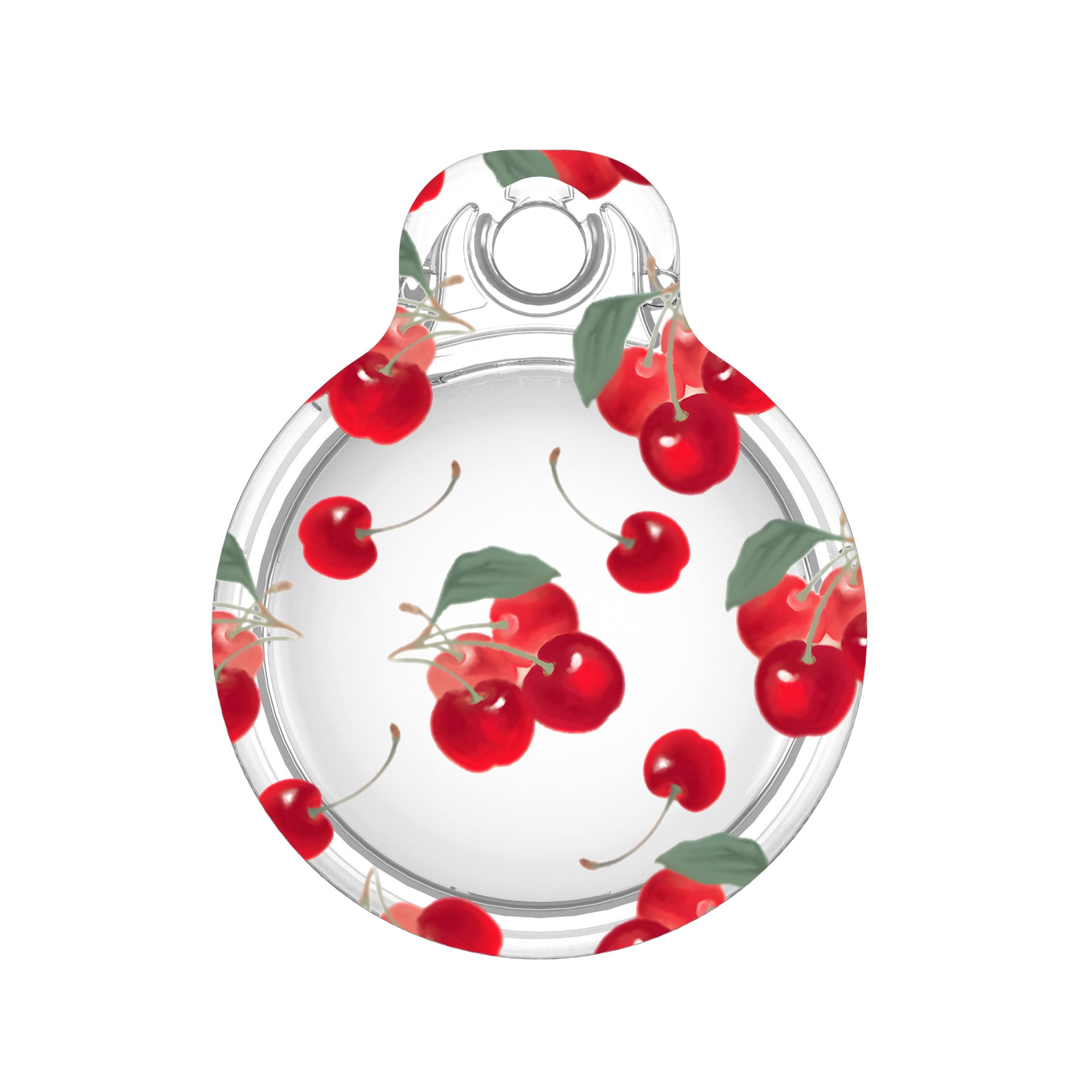 Case for Apple AirTag (2nd Generation) / AirTag IMD Pattern PC Full Coverage Waterproof Protective Cover with Buckle - Cherry