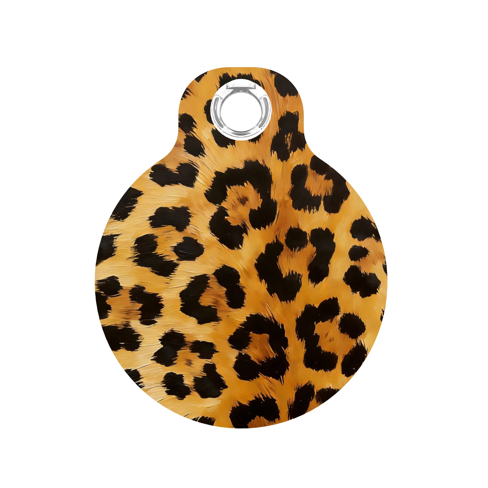 Case for Apple AirTag (2nd Generation) / AirTag IMD Pattern PC Full Coverage Waterproof Protective Cover with Buckle - Leopard Print