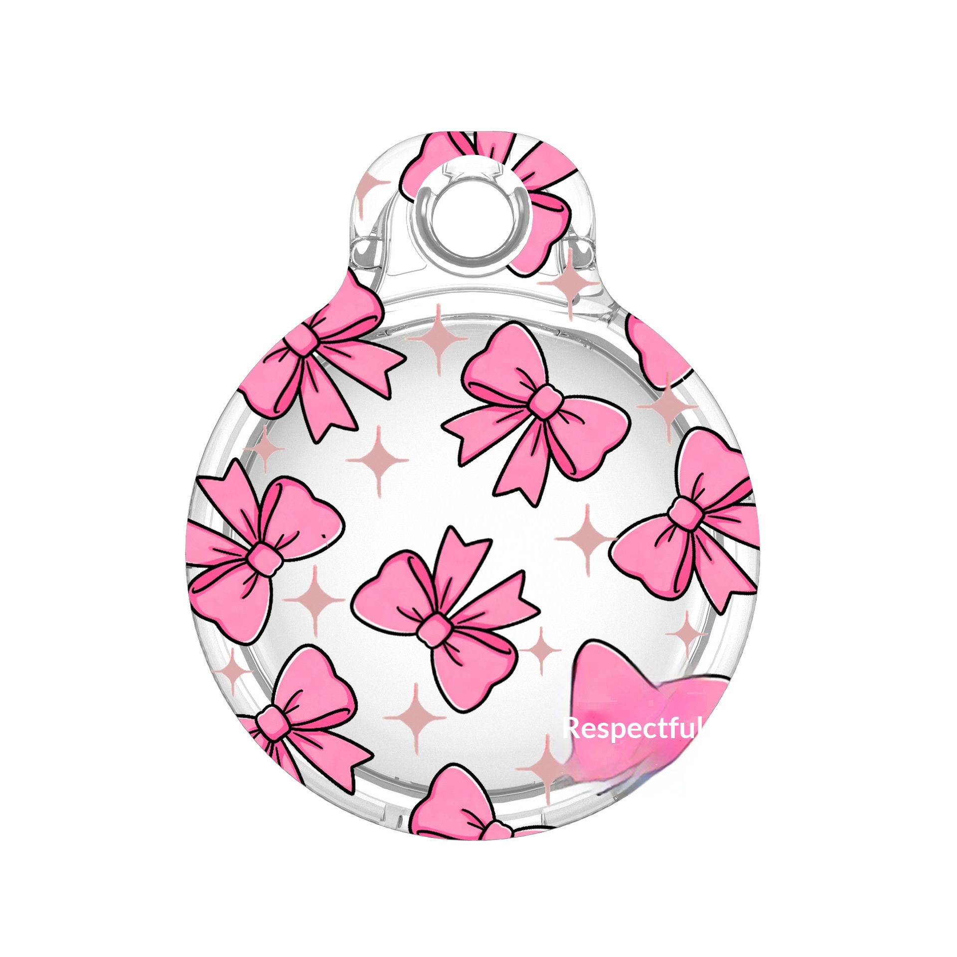Case for Apple AirTag (2nd Generation) / AirTag IMD Pattern PC Full Coverage Waterproof Protective Cover with Buckle - Bow Tie