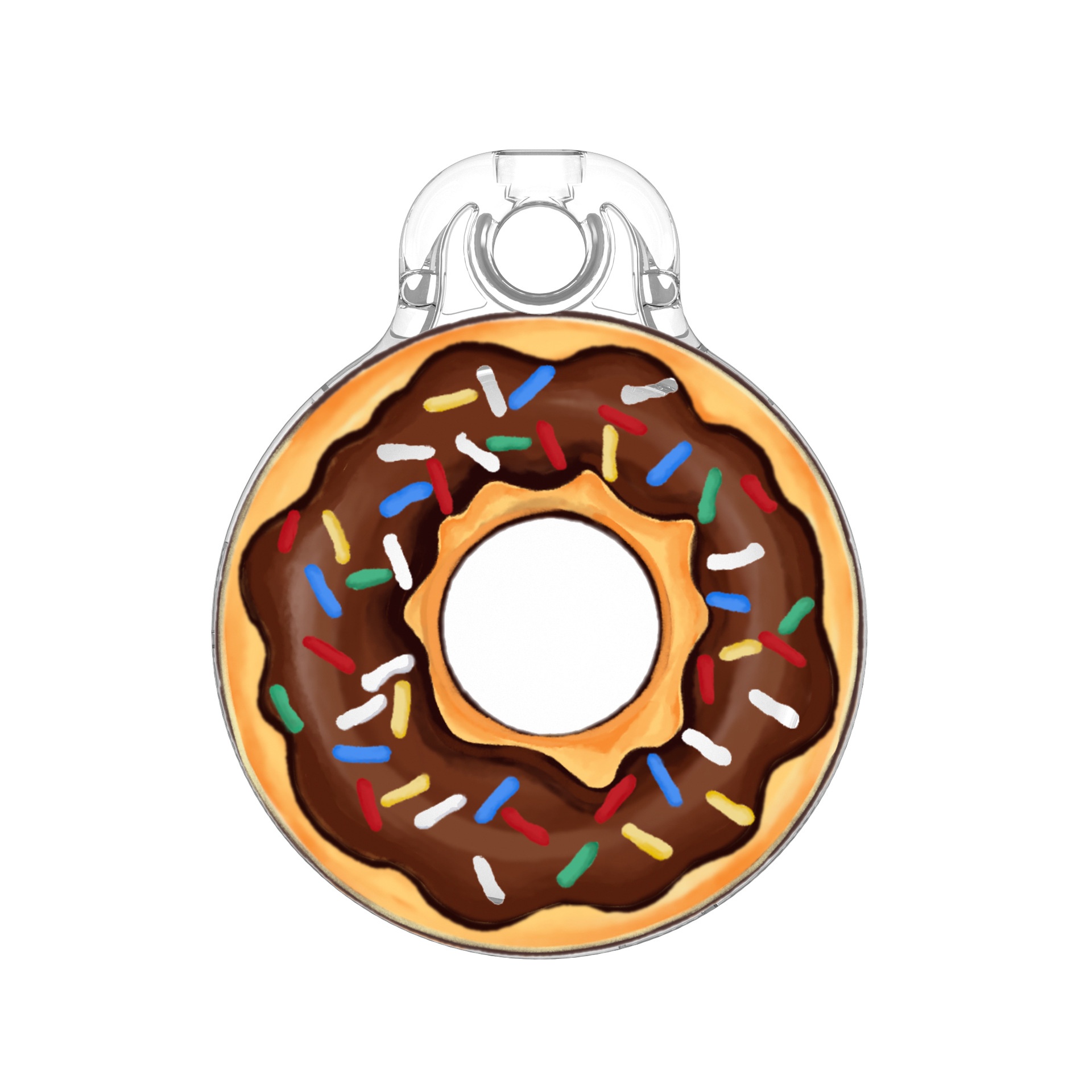 Case for Apple AirTag (2nd Generation) / AirTag IMD Pattern PC Full Coverage Waterproof Protective Cover with Buckle - Donut