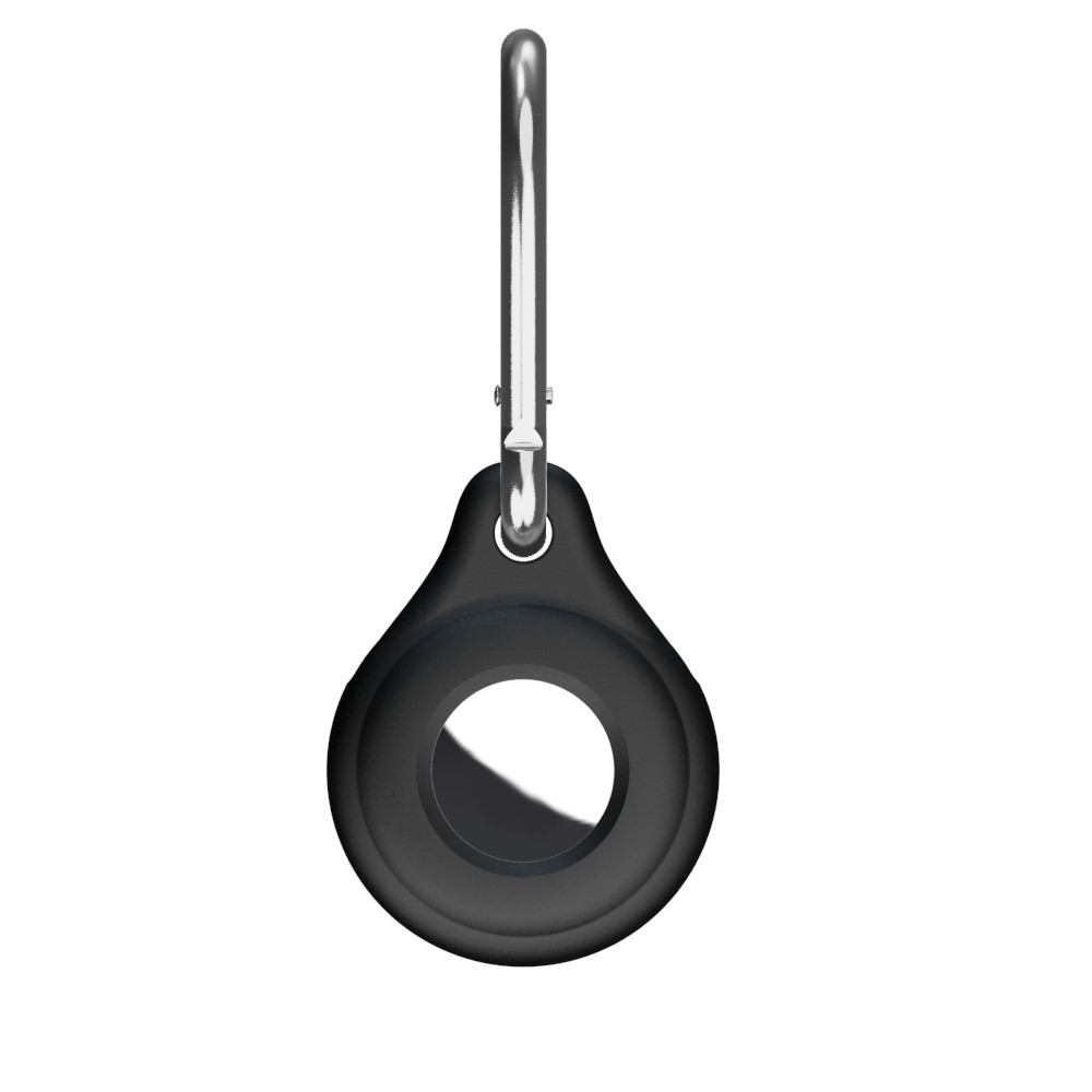 AT01 Anti-Scratch Silicone Cover Protective Case for AirTags Locator Tracker - Black-1