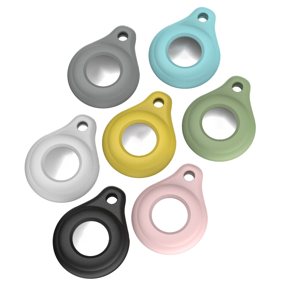 AT01 Anti-Scratch Silicone Cover Protective Case for AirTags Locator Tracker - Black-6