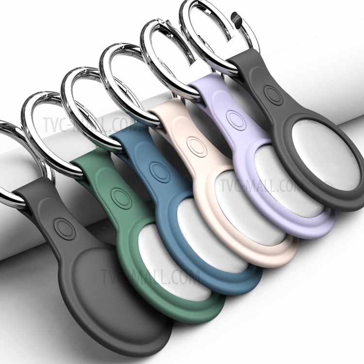 Ultra-thin Shockproof TPU Protective Case with Metal Ring for AirTags Locator Tracker - Green-3