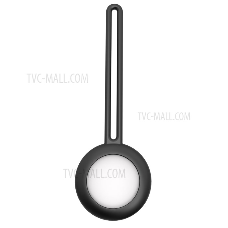 ESSAGER Soft Silicone Case Protective Cover for AirTags Locator Tracker - Black-1
