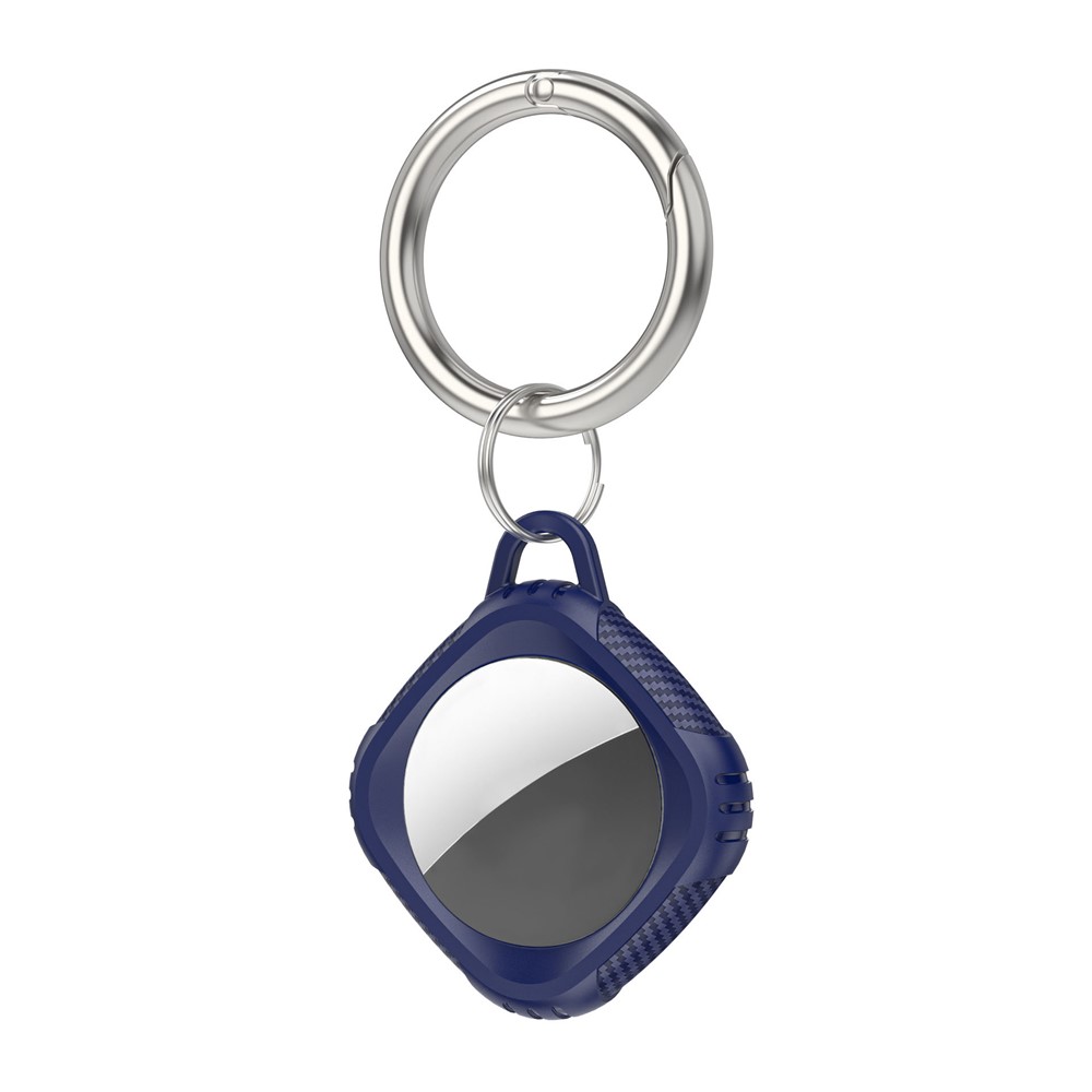 Soft TPU Protective Cover Anti-Lost Case with Keychain for Apple AirTags - Blue-1