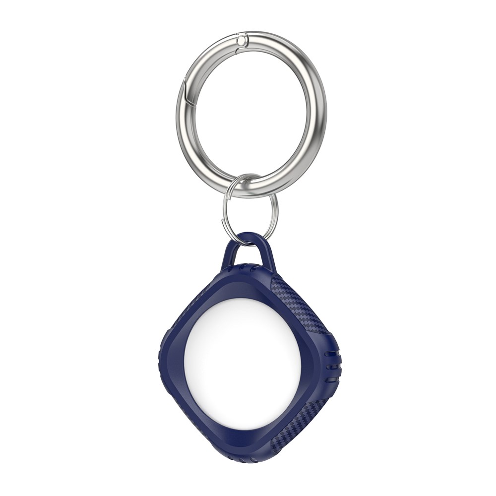 Soft TPU Protective Cover Anti-Lost Case with Keychain for Apple AirTags - Blue-2