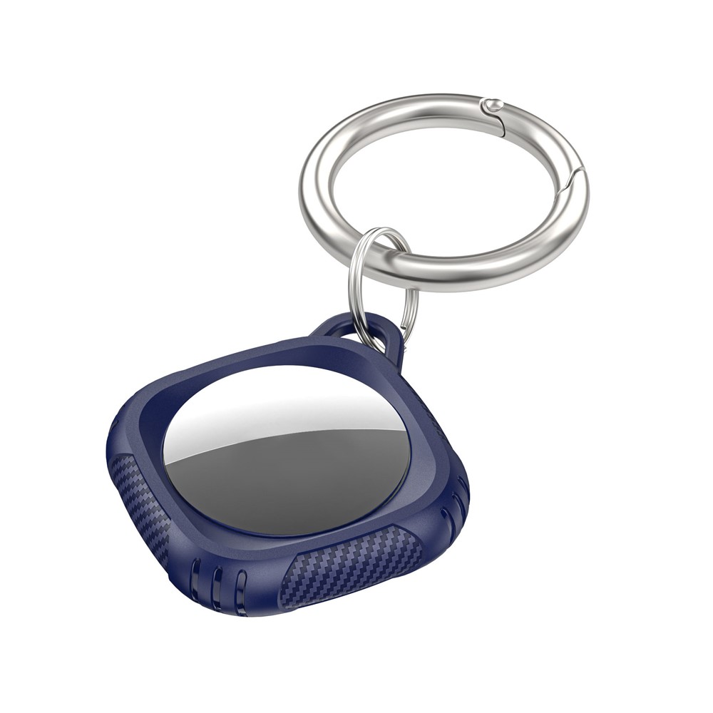 Soft TPU Protective Cover Anti-Lost Case with Keychain for Apple AirTags - Blue-3