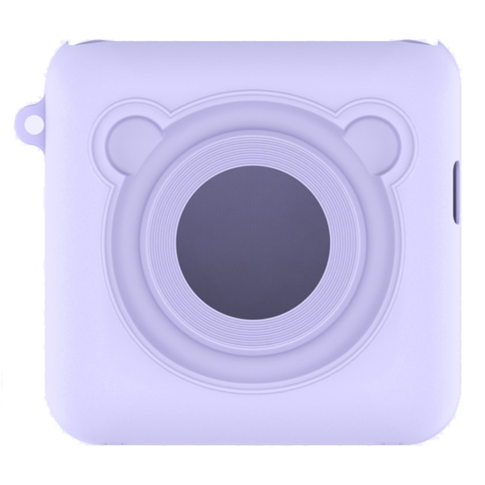 Silicone Case for Peripage A6 Printer Scratch-resistant Splash-proof Protective Cover - Purple-1