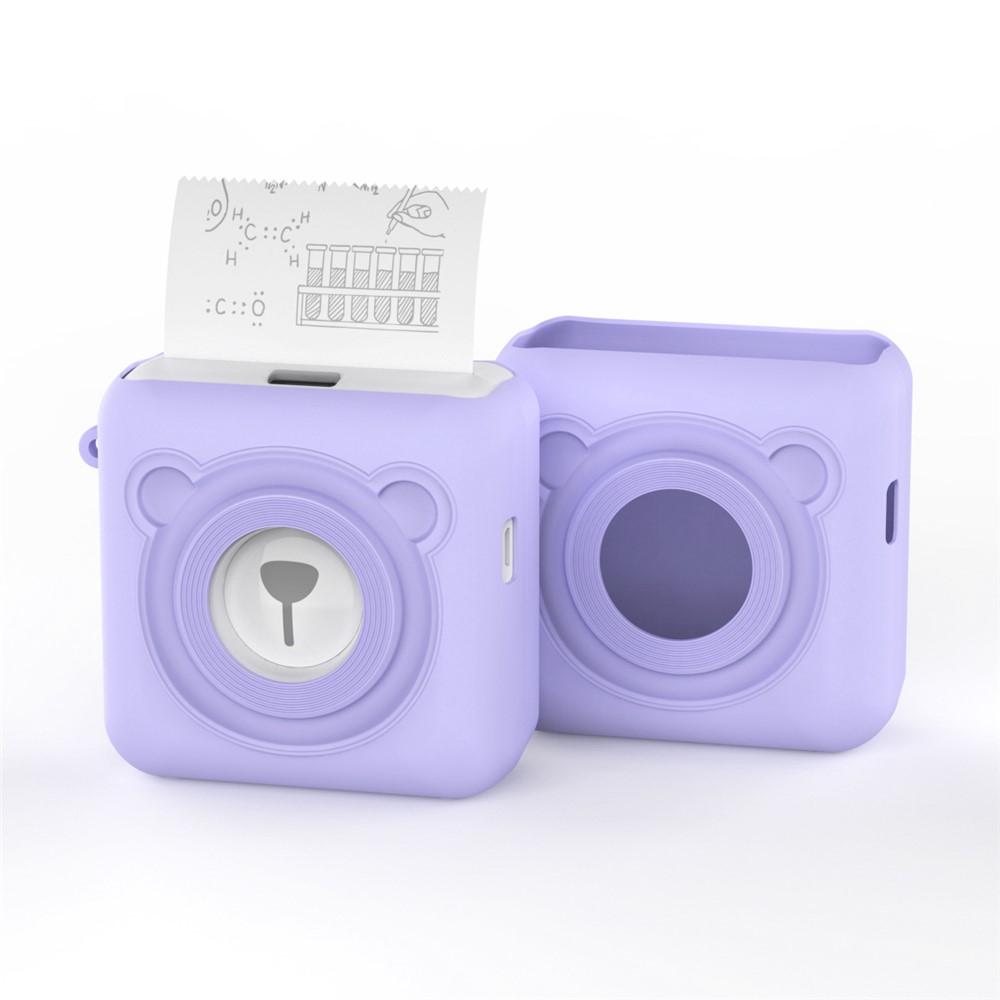 Silicone Case for Peripage A6 Printer Scratch-resistant Splash-proof Protective Cover - Purple-5
