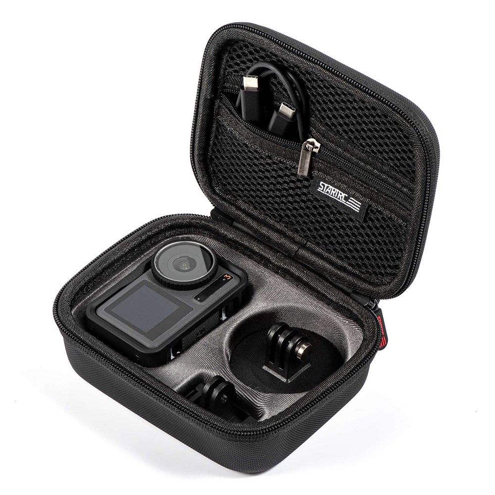 STARTRC For DJI Osmo Action 3 Portable Shockproof Carrying Case Camera Storage Bag with Carabiner and Hand Strap - Black-7