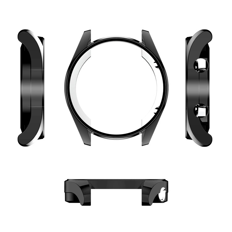 HAT PRINCE Plating TPU Watch Case for Huawei Watch GT Elegant 42mm with 0.2mm 9H 2.15D Tempered Glass Screen Film - Black-7