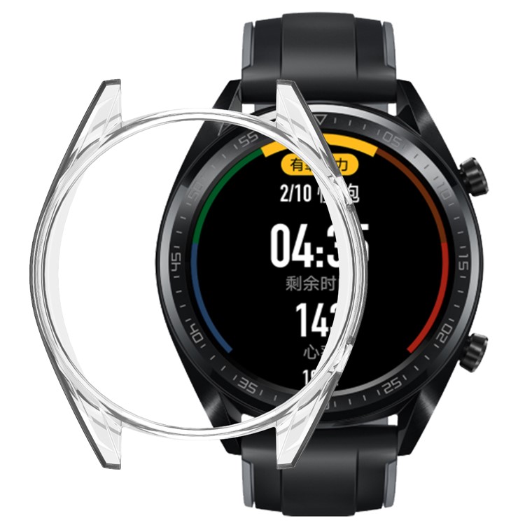 HAT PRINCE TPU Uhrgehäuse Für Huawei Beobachten GT Classic / Aktiv / Sport 46mm Mit 0.2mm 9H 2.15D Gehärtetem Glas Bildschirm Film - Gold-2