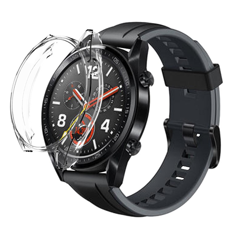 HAT PRINCE TPU Uhrgehäuse Für Huawei Beobachten GT Classic / Aktiv / Sport 46mm Mit 0.2mm 9H 2.15D Gehärtetem Glas Bildschirm Film - Gold-3