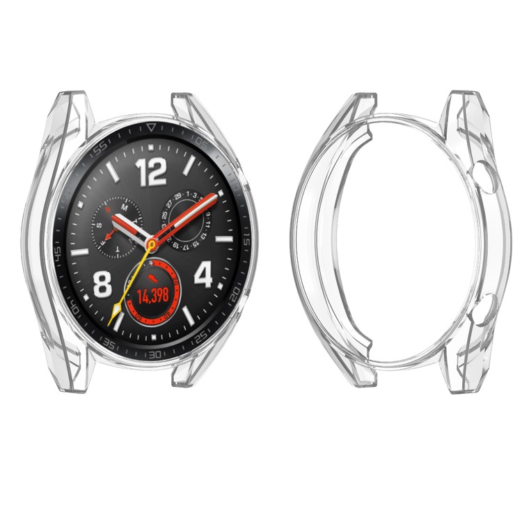 HAT PRINCE TPU Uhrgehäuse Für Huawei Beobachten GT Classic / Aktiv / Sport 46mm Mit 0.2mm 9H 2.15D Gehärtetem Glas Bildschirm Film - Gold-6