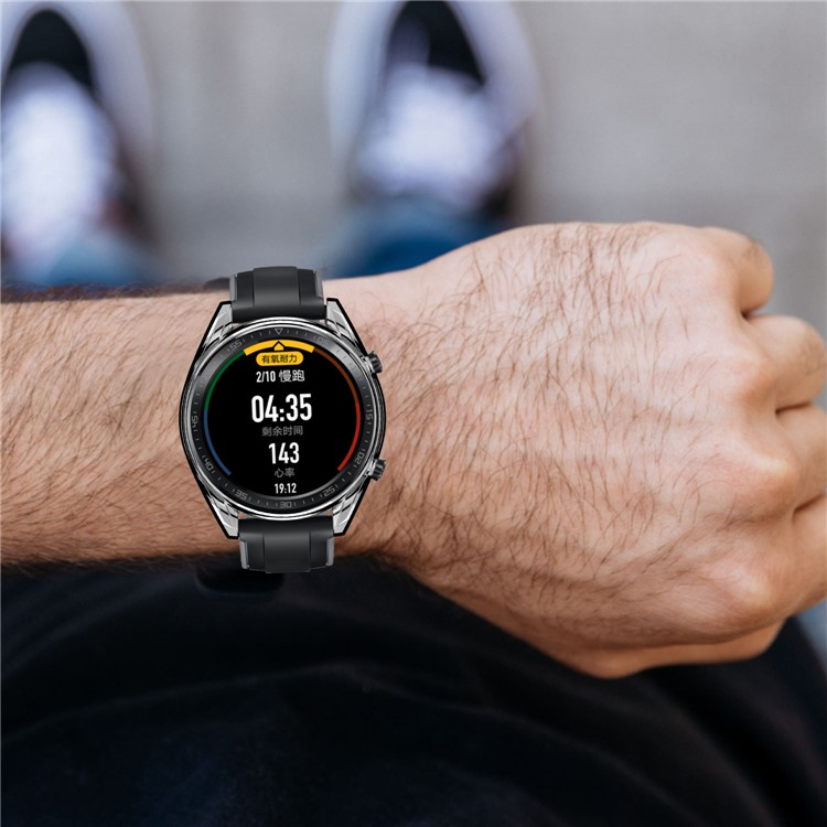 HAT PRINCE TPU Uhrgehäuse Für Huawei Beobachten GT Classic / Aktiv / Sport 46mm Mit 0.2mm 9H 2.15D Gehärtetem Glas Bildschirm Film - Gold-8