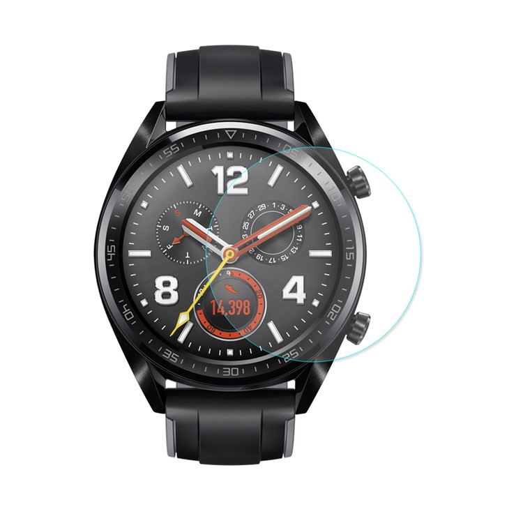 HAT PRINCE TPU Uhrgehäuse Für Huawei Beobachten GT Classic / Aktiv / Sport 46mm Mit 0.2mm 9H 2.15D Gehärtetem Glas Bildschirm Film - Gold-9