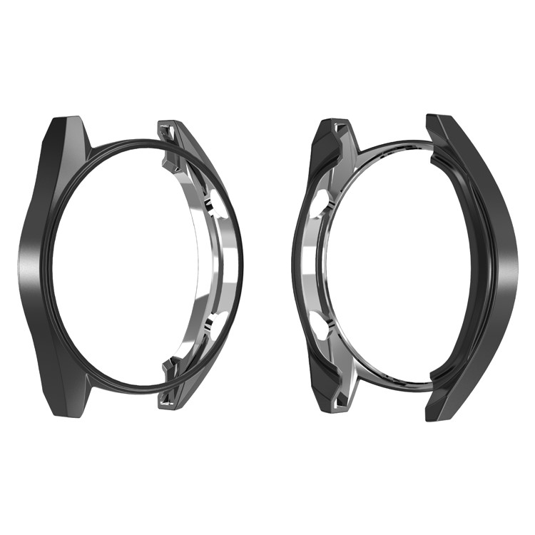 HAT PRINCE Plating TPU Watch Protective Cover for Huawei Watch GT Classic / GT Active / GT Sport 46mm with 0.2mm 9H 2.15D Tempered Glass Screen Guard - Black-4