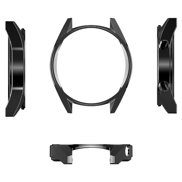 HAT PRINCE Plating TPU Watch Protective Cover for Huawei Watch GT Classic / GT Active / GT Sport 46mm with 0.2mm 9H 2.15D Tempered Glass Screen Guard - Black-7