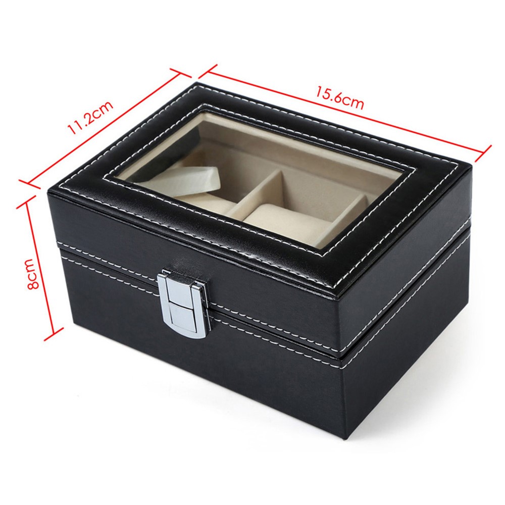 Watch Box Watch Display Case Storage Organizer Box 3-Grid Watch Box Case-5