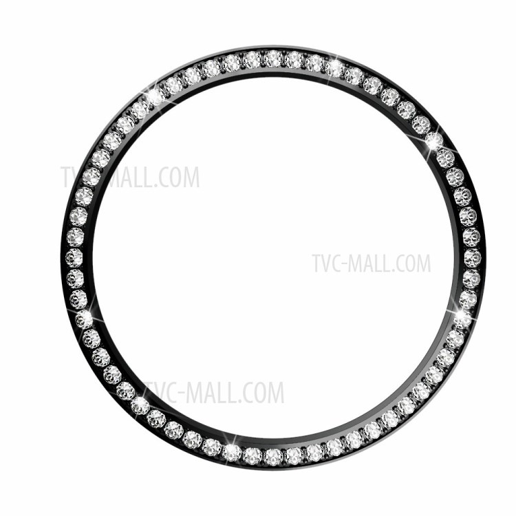 Diamond Decor Stainless Steel Metal Bezel for Samsung Galaxy Watch3 41mm - Black-5