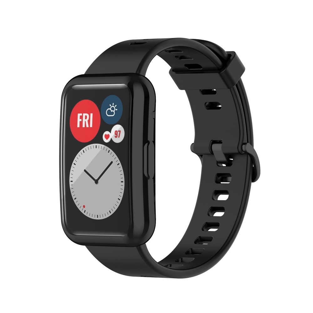 Electroplated TPU Cover All-around Protective Case for Huawei Watch Fit TIA-B09 - Black-5