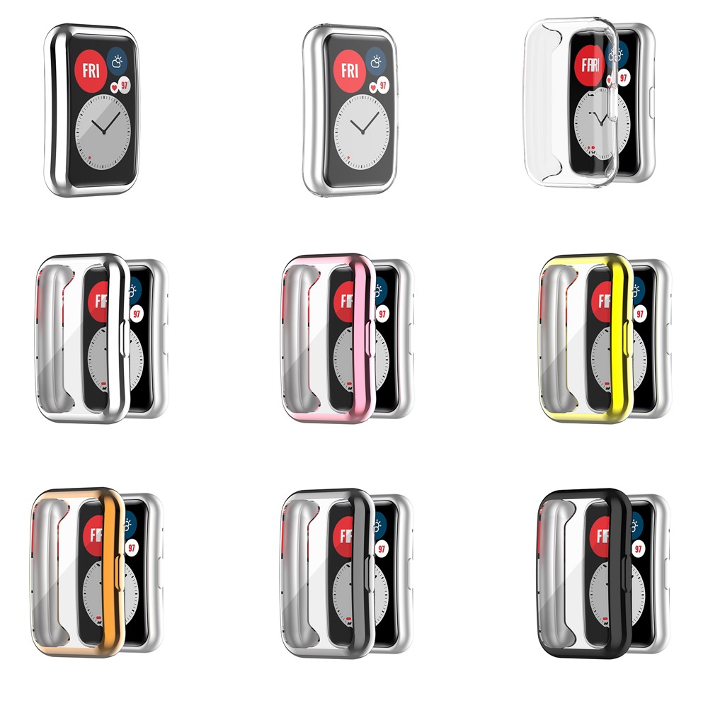 Electroplated TPU Cover All-around Protective Case for Huawei Watch Fit TIA-B09 - Black-7