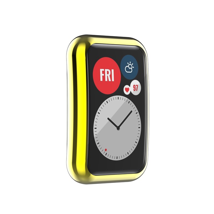 Case de Protección de TPU Electroplacado Para Huawei Watch Fit Tia-b09 - Oro-2