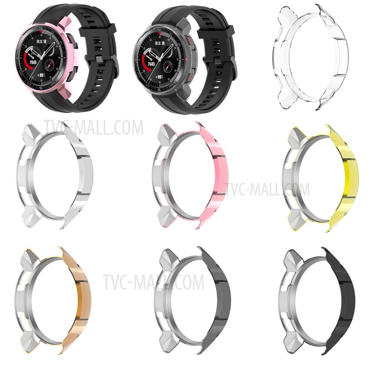 Shockproof Electroplate Watch Frame Case Cover Protector for Honor GS Pro KAN-B19 - Pink-7