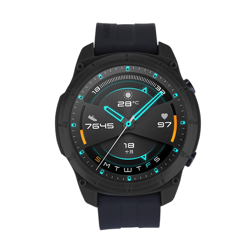 Single Color TPU Cobertura Esportes Estilo De Protetor De Estilo Caso Para Huawei Watch GT 2 46mm - Preto