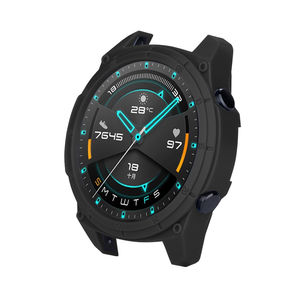 Single Color TPU Cobertura Esportes Estilo De Protetor De Estilo Caso Para Huawei Watch GT 2 46mm - Preto