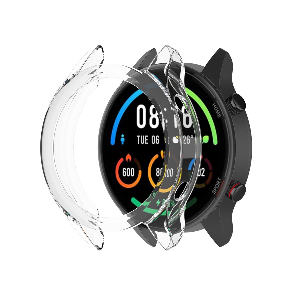 Transparent TPU Protective Case Cover (Support Power Charging with Case) for Xiaomi Mi Watch Color Sport - White-1