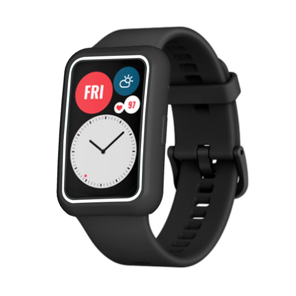Two Color TPU Protective Frame Shell Case for Huawei Watch Fit Smart Watch - Black / White-2