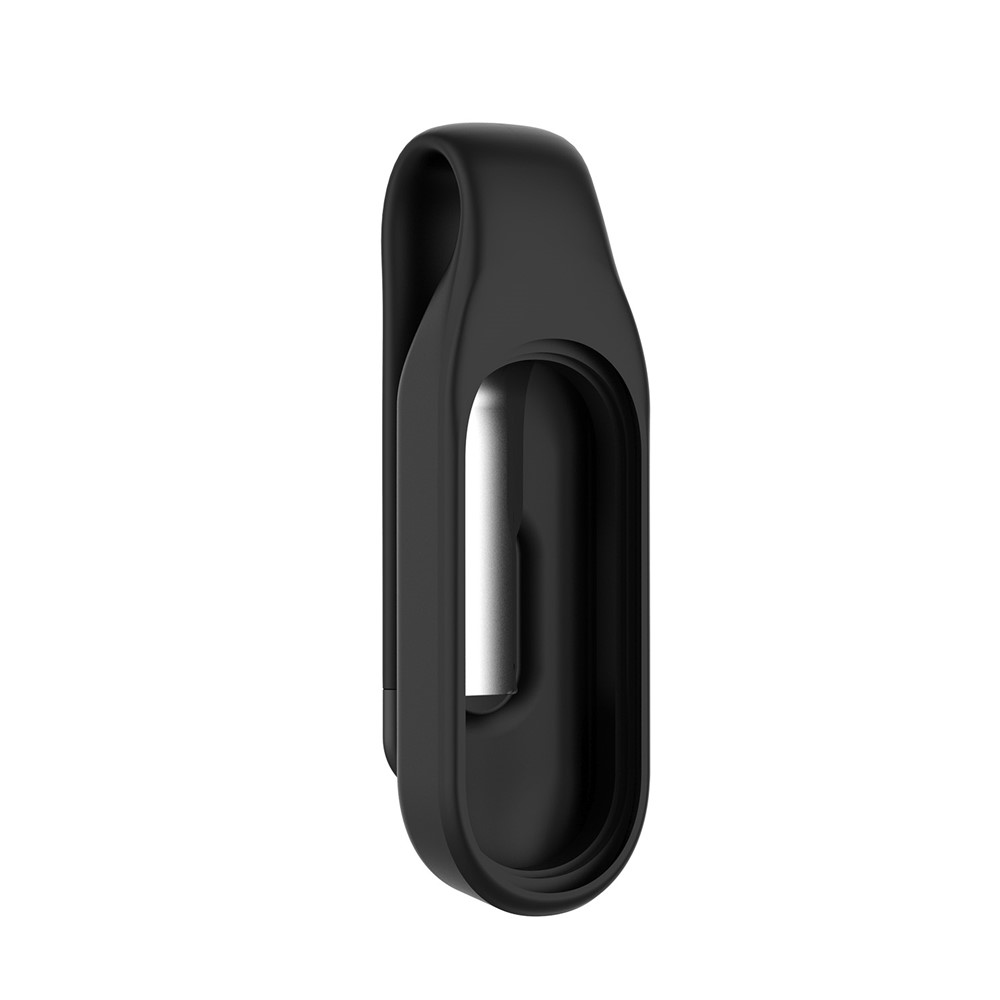 Steel Sheet Soft Silicone Clip Buckle Replacement Wristband Accessory for Xiaomi Mi Band 5/6 - Black-2