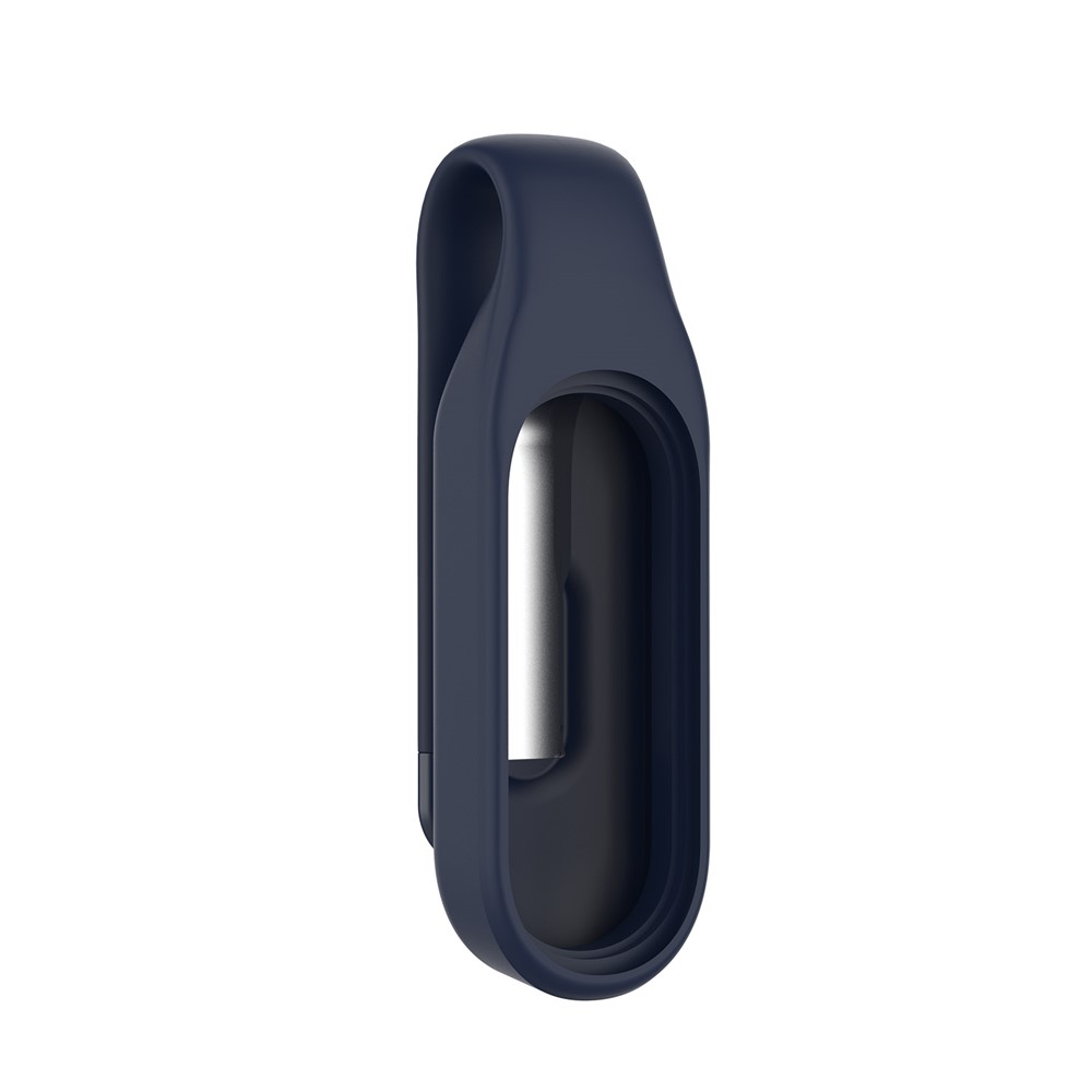 Steel Sheet Soft Silicone Clip Buckle Replacement Wristband Accessory for Xiaomi Mi Band 5 / 5 NFC / 6 / 6 NFC / 7 / 7 NFC - Midnight Blue-2