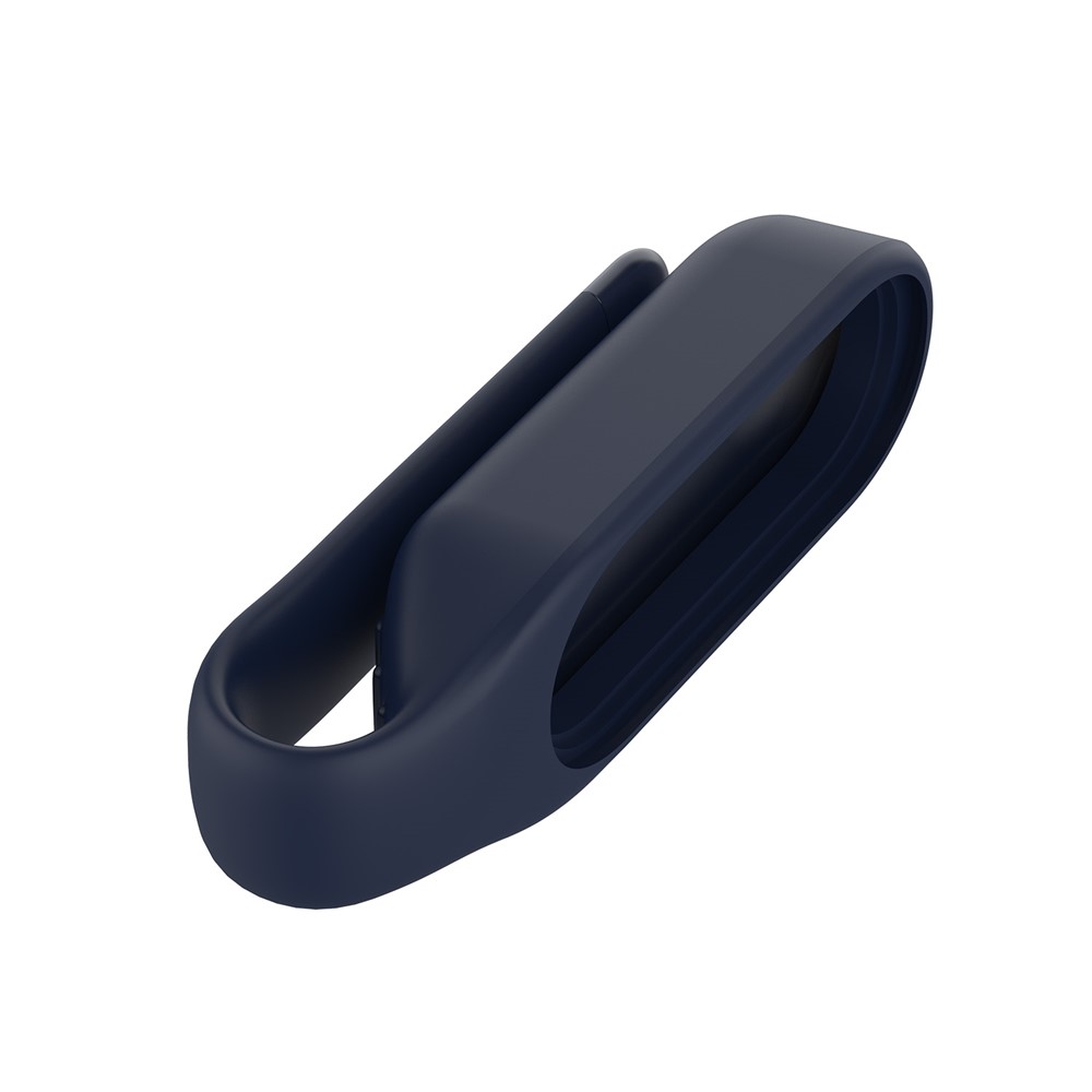 Feuille en Acier Soft Silicone Clip Boucle Remplacement Accessoire Pour le Bracelet Pour Xiaomi Mi Band 5 / 5 NFC / 6 / 6 NFC / 7 / 7 NFC - Bleu Nuit