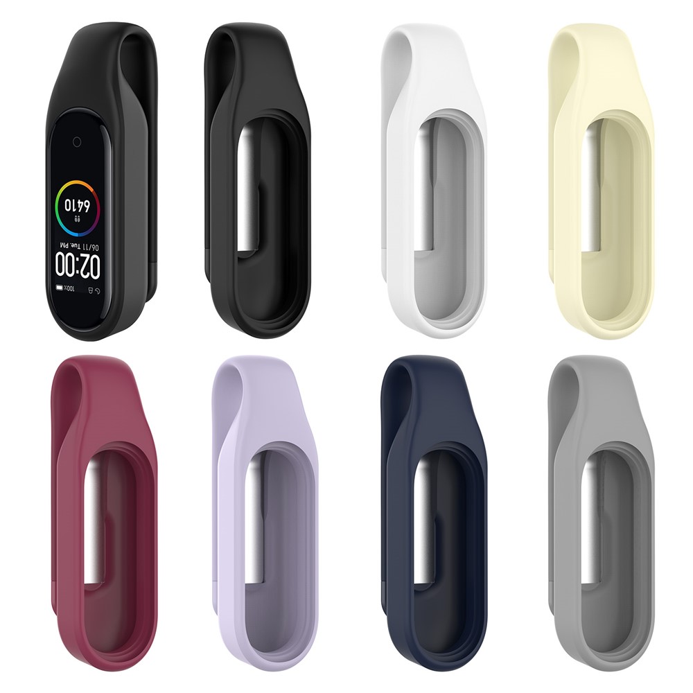 Feuille en Acier Soft Silicone Clip Boucle Remplacement Accessoire Pour le Bracelet Pour Xiaomi Mi Band 5 / 5 NFC / 6 / 6 NFC / 7 / 7 NFC - Bleu Nuit