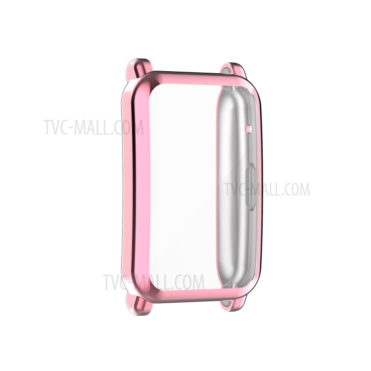 Full Coverage Electroplating Shockproof TPU Protective Case Frame Cover for Honor Watch ES/HES-B19 - Pink-4