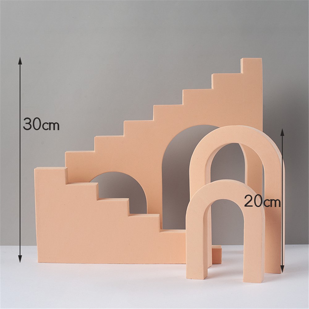 4Pcs/Set Ladder & Arch Table Ornament Jewelry Cosmetics Shooting Background Geometric Photography Prop - Nude-4