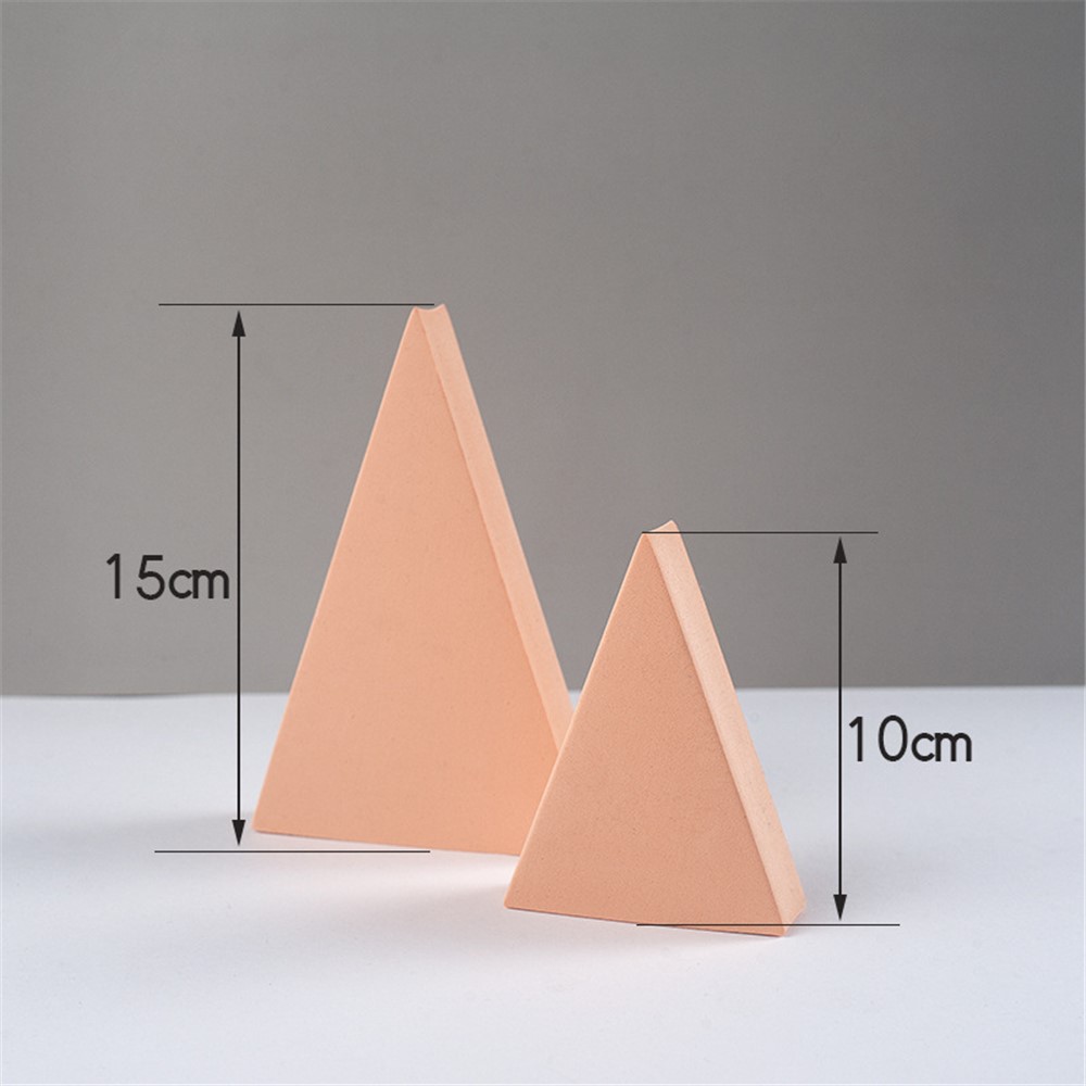 2Pcs/Set 15+12cm Triangle Photography Prop Table Ornament Geometric Shape Posing Decoration - Nude-4