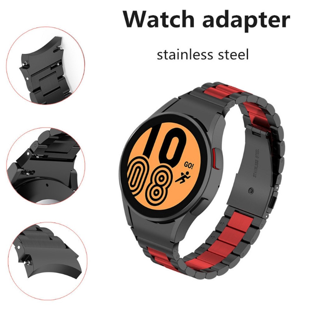 1 Pair 20mm Watch Strap Connector Replacement Stainless Steel Adapter for Samsung Galaxy Watch4 44mm 40mm / Galaxy Watch4 Classic 46mm 42mm - Black-3