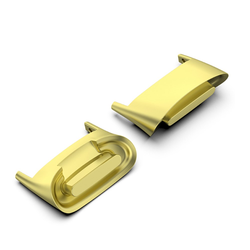 1 Pair Stainless Steel Connector Watchband Adapter Watch Strap Replacement for Fitbit Charge 5 - Gold-3