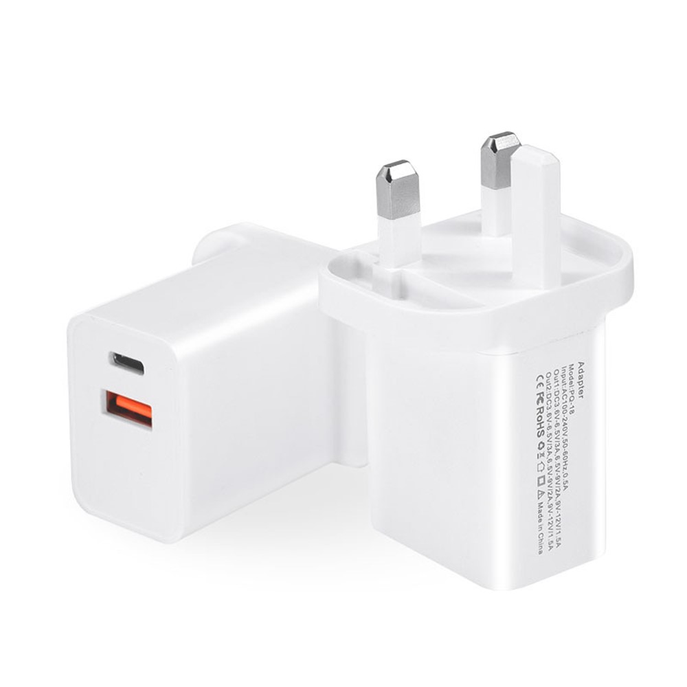 

18W USB + Типа С Двумя Портами Быстрой Зарядки Зарядное Устройство - Вилка Великобритании, iPhone 11 Pro 5.8 inch