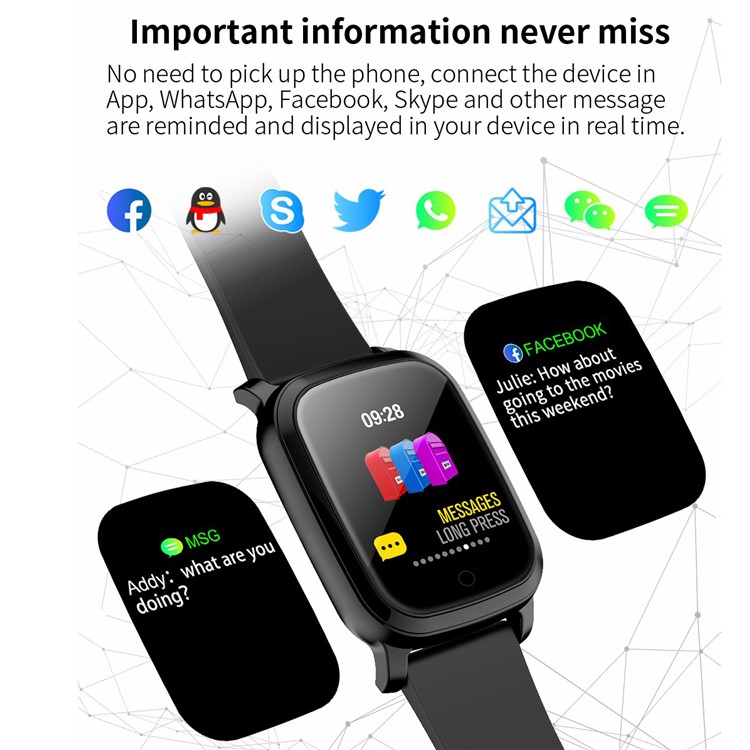 CV06 ir Обнаружение Температуры Тела. Средство Сердечного Ритма Sleep Monitor Smart Watch IP67 Водонепроницаемые Спортивные Браслеты, Силиконовый Ремешок - Синий-8
