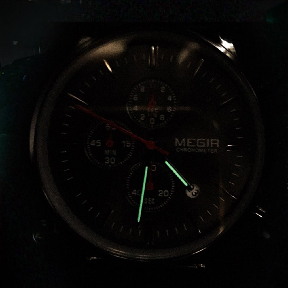 Megir Waterproof Men Sports Quartz Wors Watch Steel Band-6