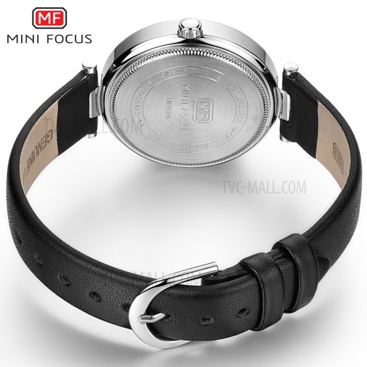 MINI FOCUS Top Brand Luxury Women Watches Quartz Clock Rhinestone Dial Wrist Watch - Black-2