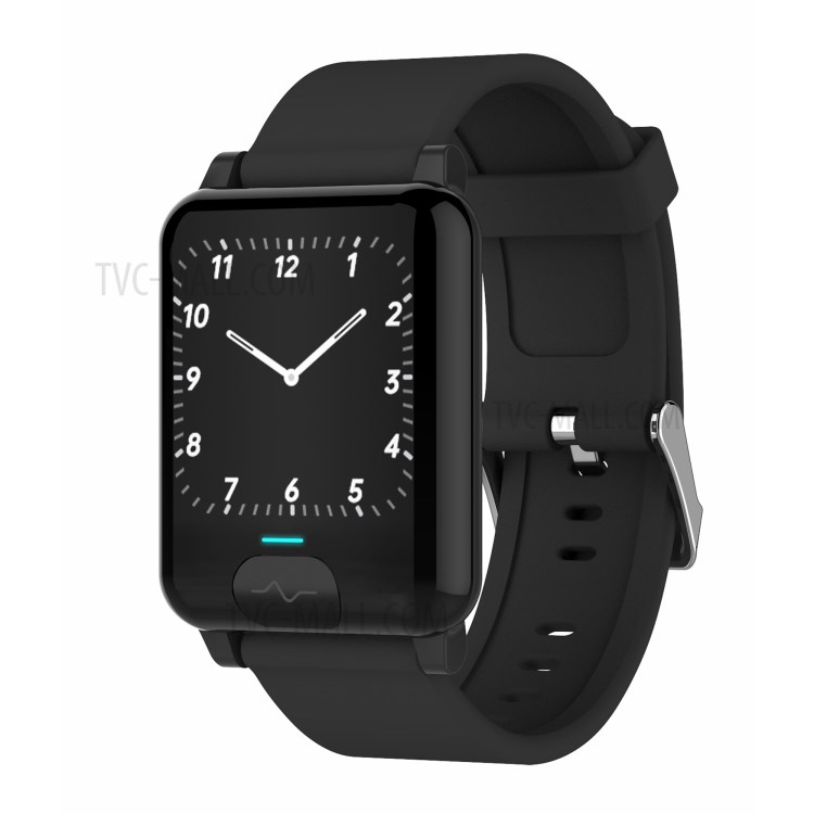 E04S Body Temperature Heart Rate Blood Pressure Blood Oxygen Monitoring ECG+PPG IP67 Waterproof Smart Watch - Black-4