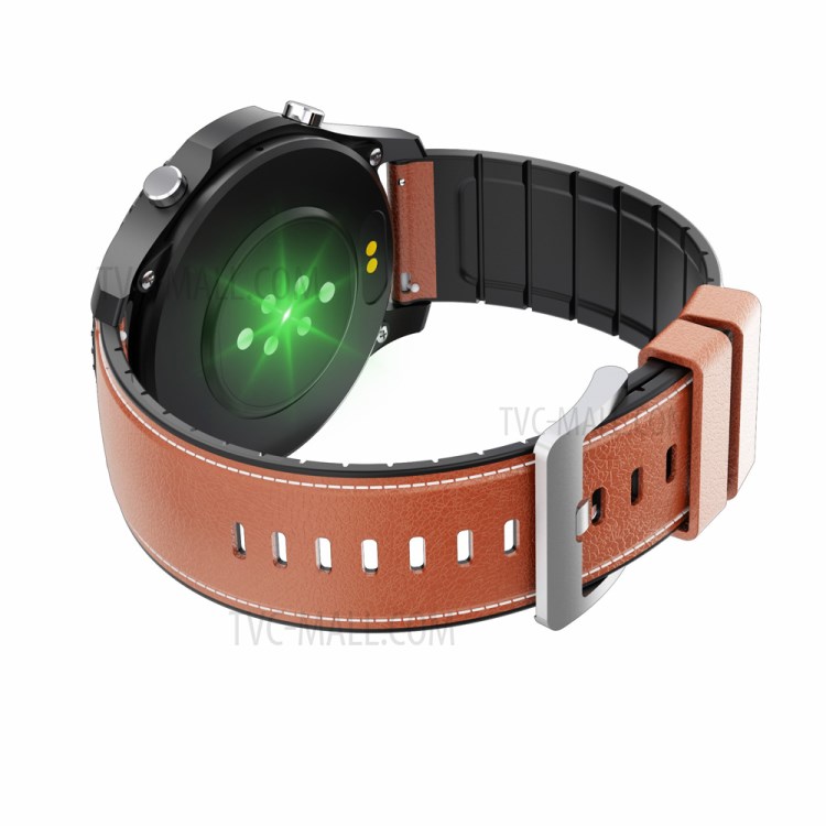 CAVO CK30 1.28-inch Smart Watch Fitness Tracker Body Temperature Leather Band - Brown-8