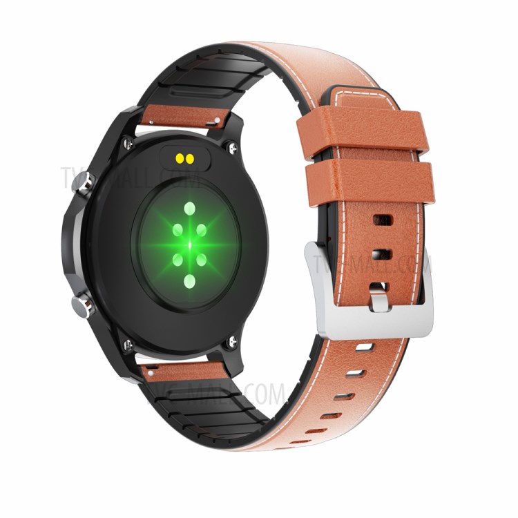 CAVO CK30 1.28-inch Smart Watch Fitness Tracker Body Temperature Leather Band - Brown-9
