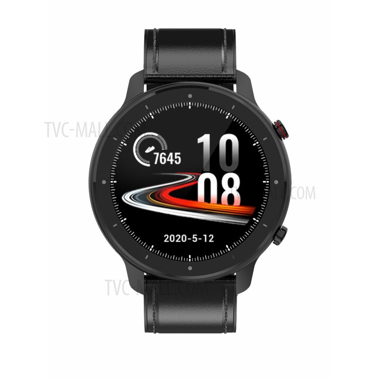 T30 Touch Screen Silicone + Leather Band Smart Watch with Music Control Heart Rate Blood Pressure Sleep Monitor Fitness Tracker - Black-6
